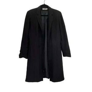Vintage Linen Overcoat Blazer Dress Coat Comptoir Des Cotonniers Black Size EU42